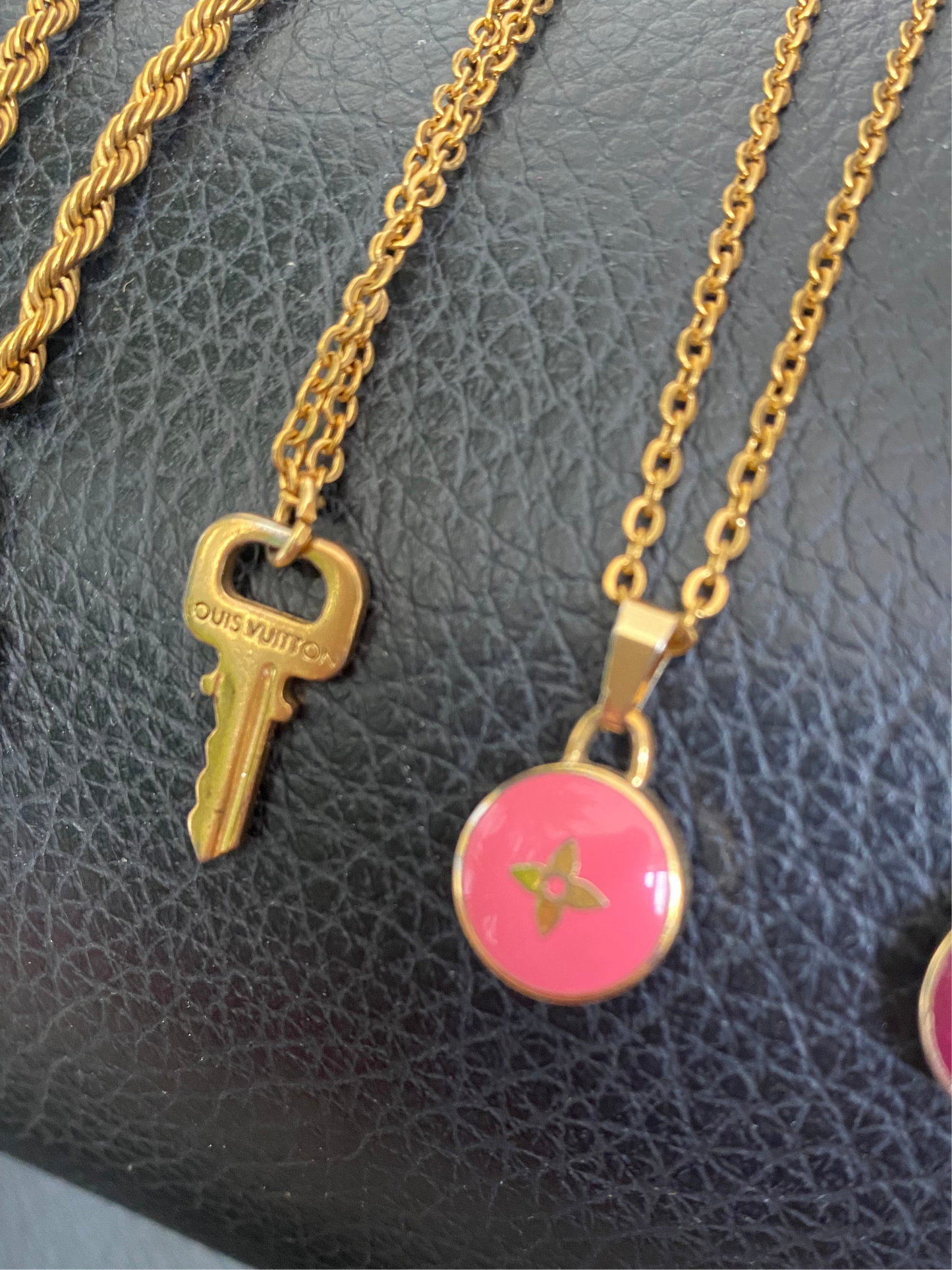 Authentic LOUIS VUITTON Key charm reworked necklace