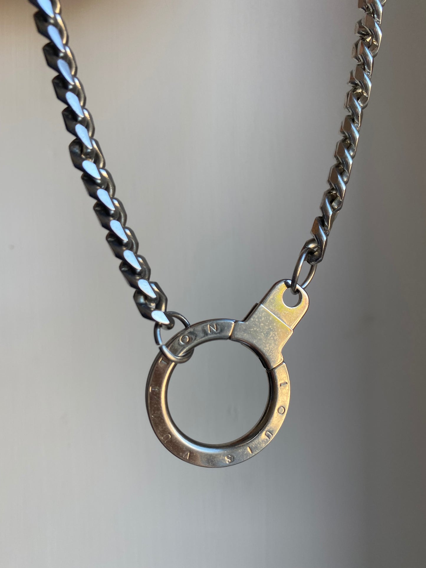 Authentic Louis Vuitton vintage silver pendant reworked necklace
