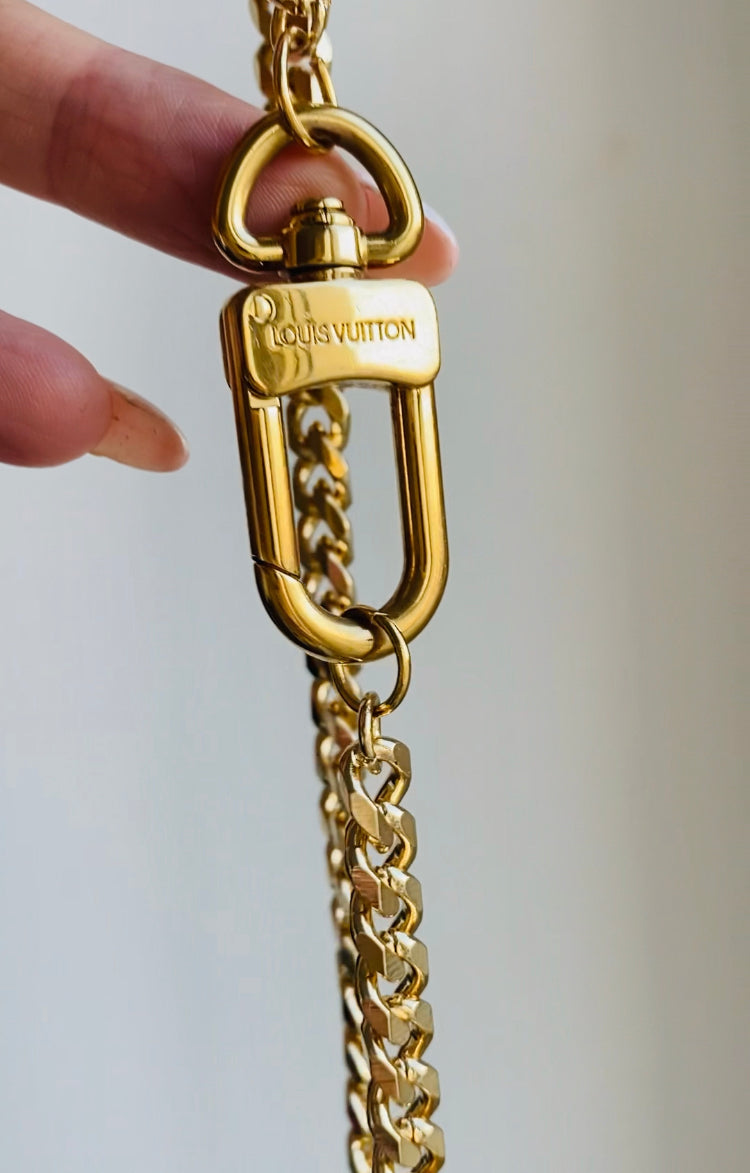 Authentic LOUIS VUITTON vintage lock pendant reworked necklace