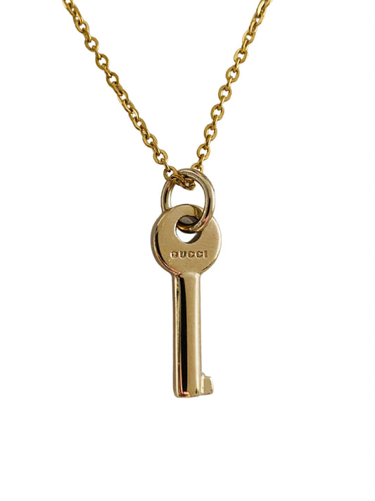 Authentic GUCCI vintage gold Key pendant reworked necklace