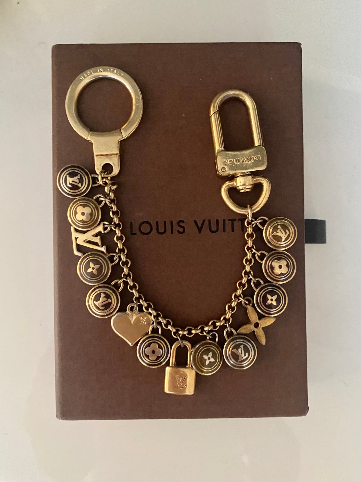 Authentic LOUIS VUITTON vintage lock pendant reworked necklace