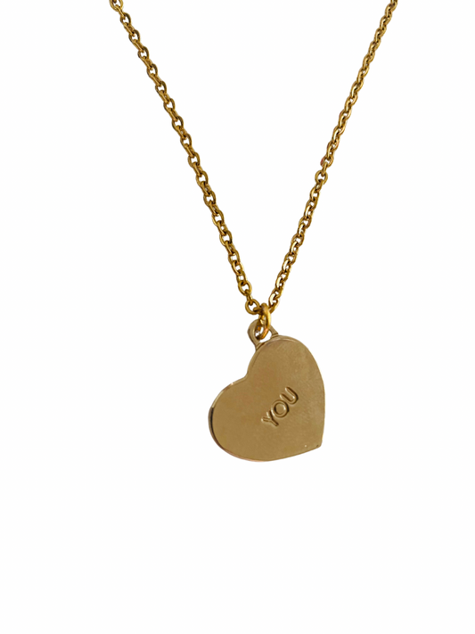 Authentic GUCCI vintage YOU heart pendant reworked necklace