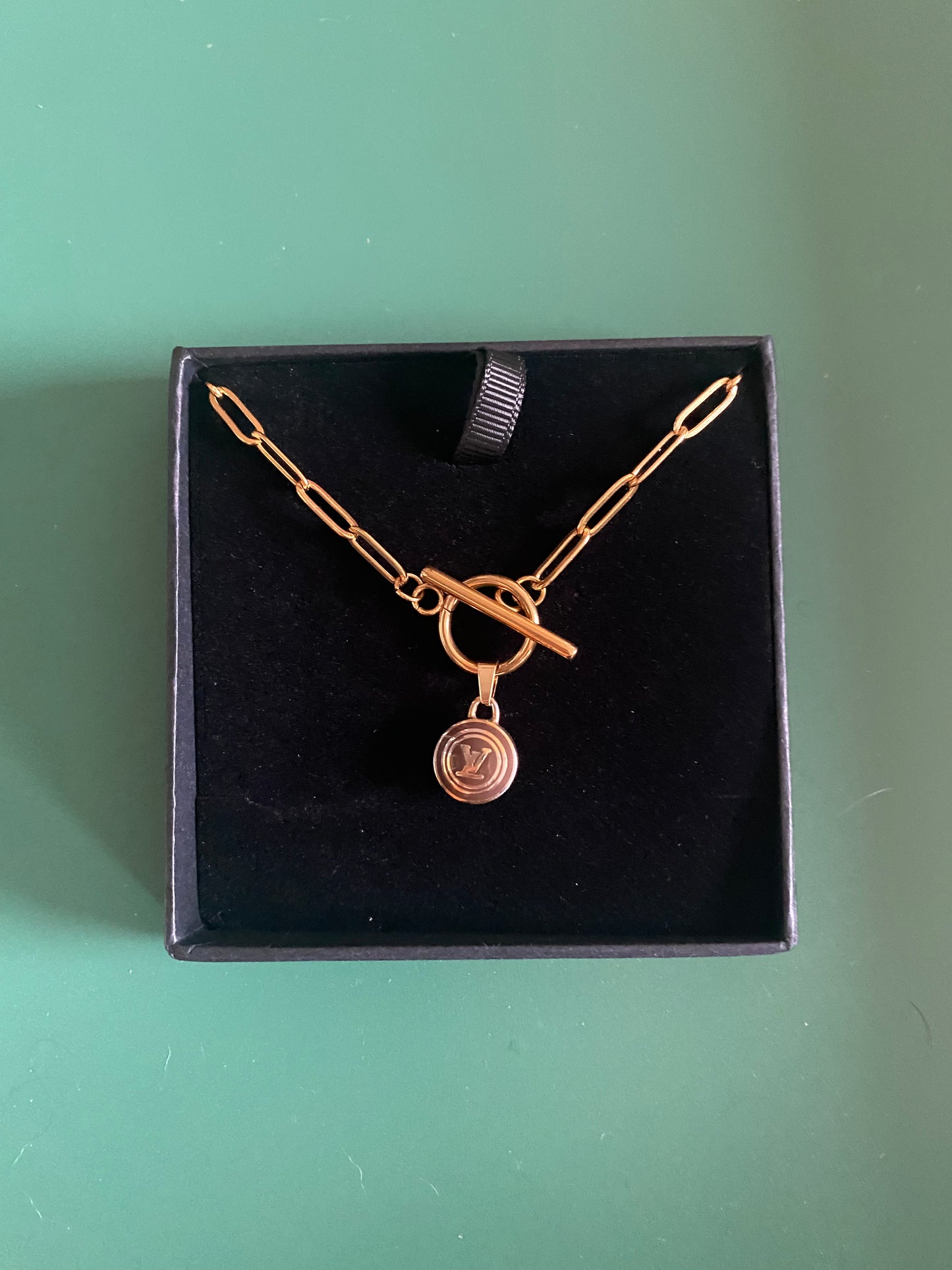 NEW IN Authentic LOUIS VUITTON vintage LV pastilles pendant reworked necklace