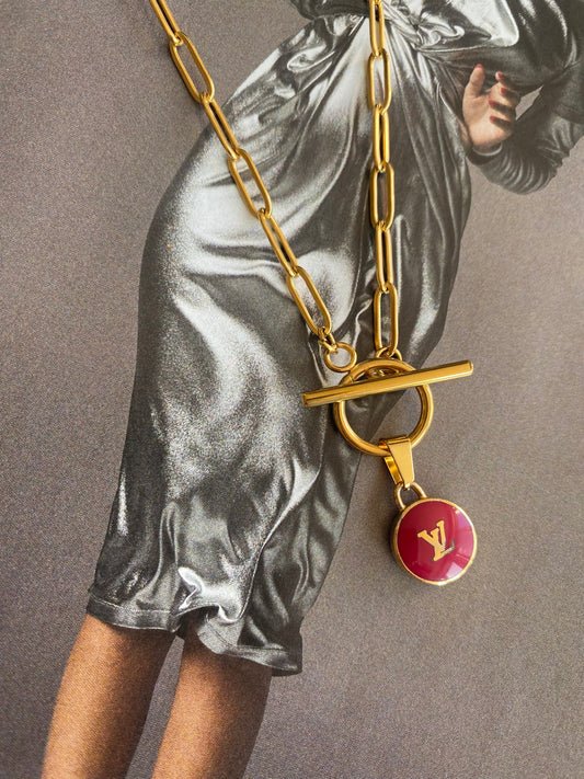 Authentic LOUIS VUITTON Pastilles Berry charm reworked necklace