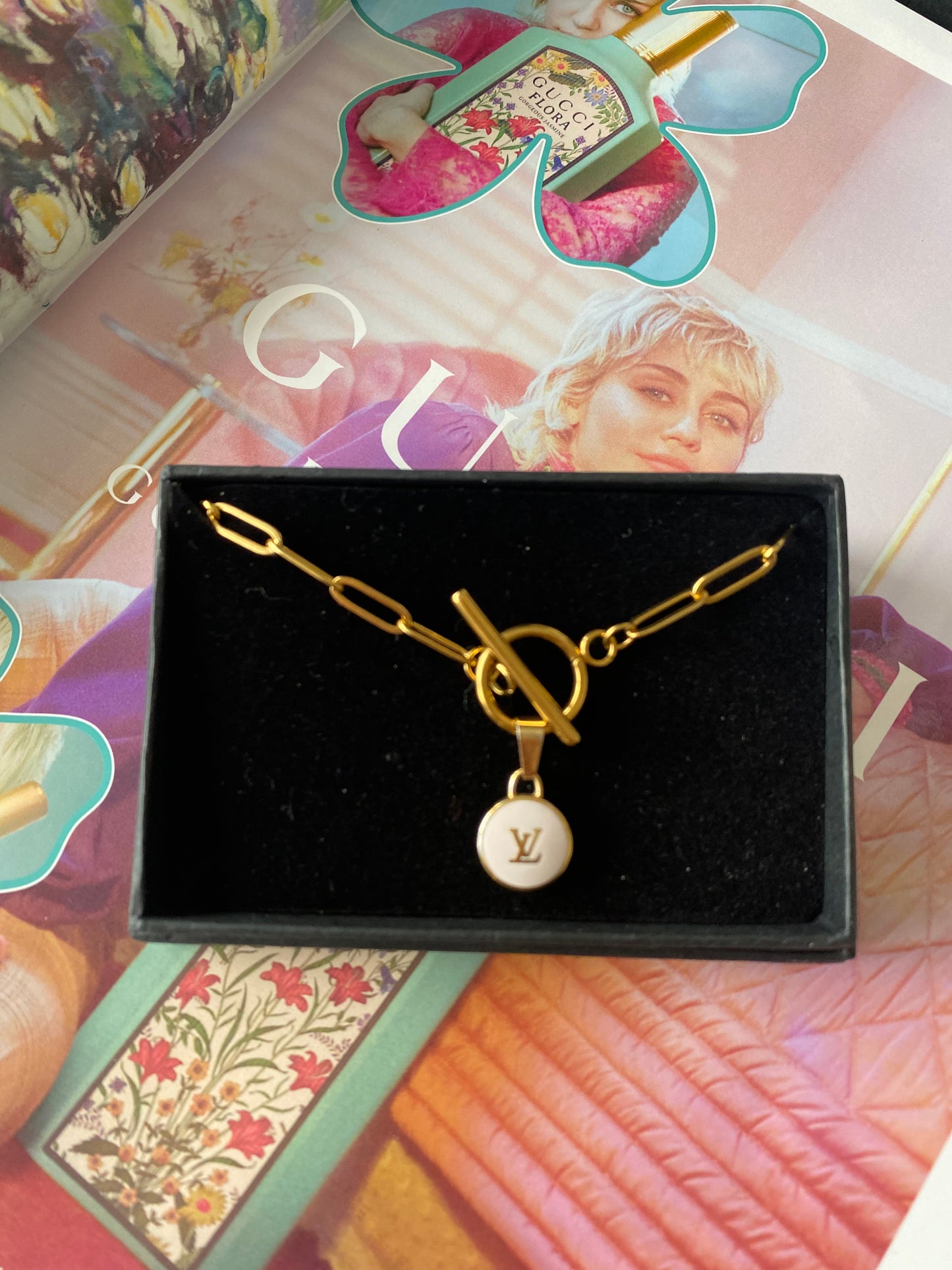 Authentic LOUIS VUITTON Pastilles pendant reworked necklace