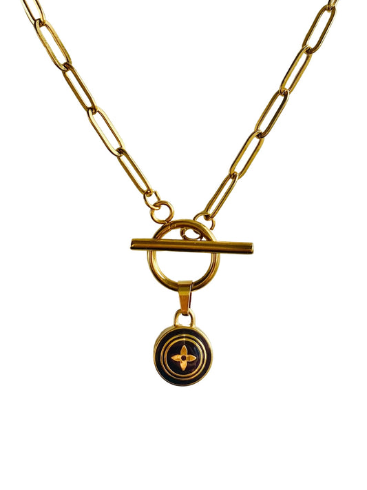 Authentic LOUIS VUITTON vintage pastilles pendant on necklace