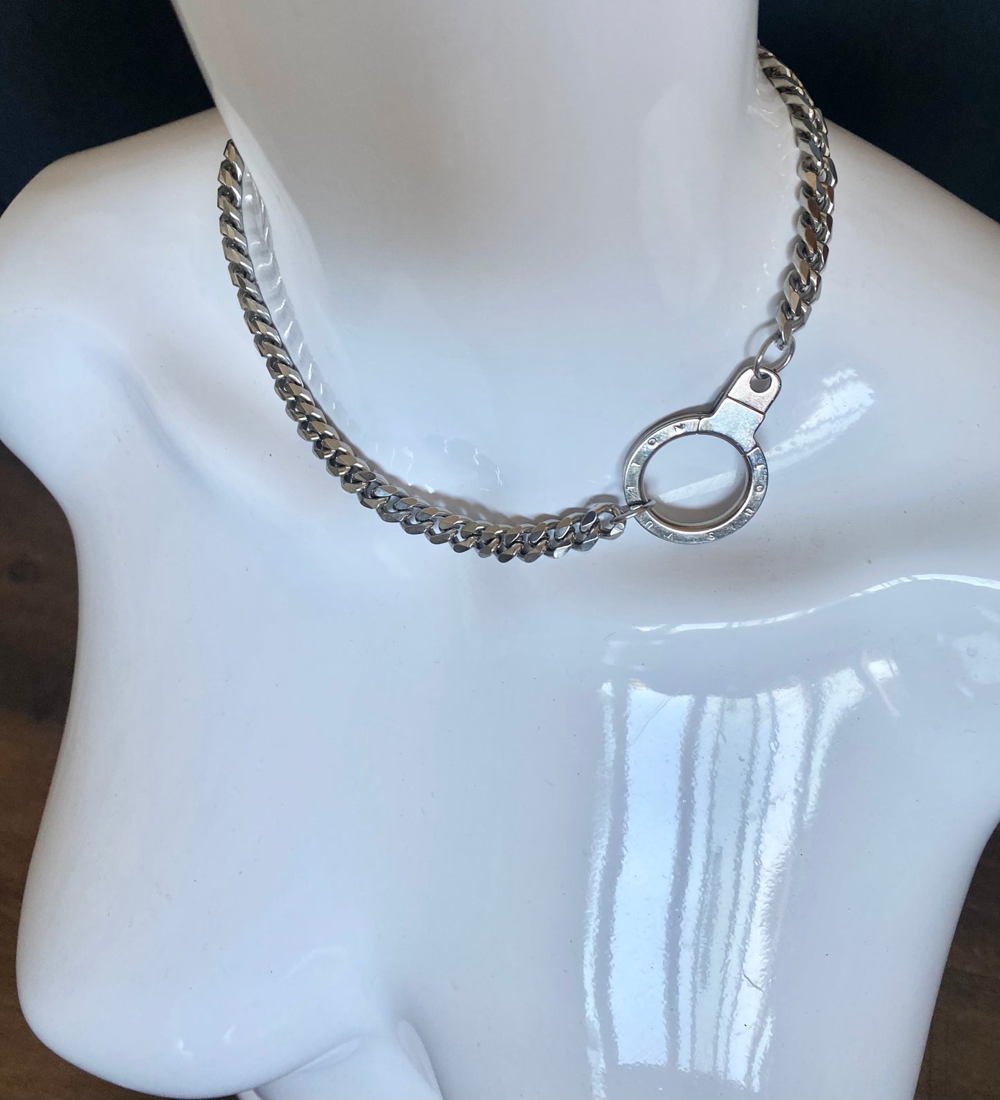Authentic Louis Vuitton vintage silver pendant reworked necklace