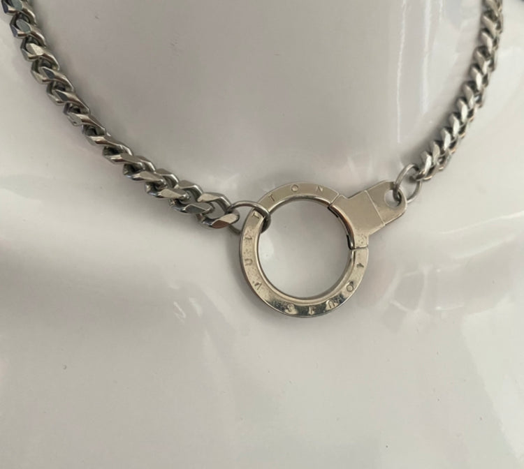 Authentic Louis Vuitton vintage silver pendant reworked necklace