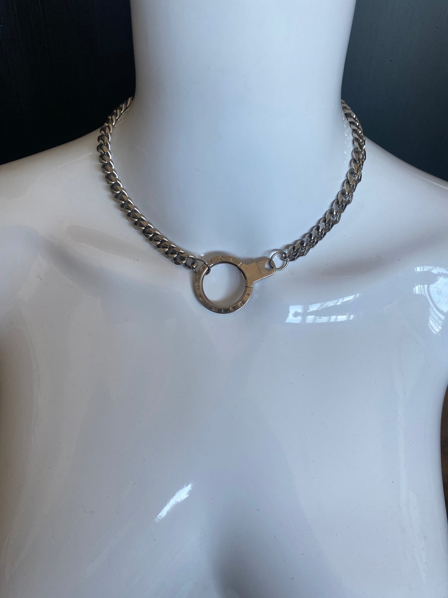 Authentic Louis Vuitton vintage silver pendant reworked necklace