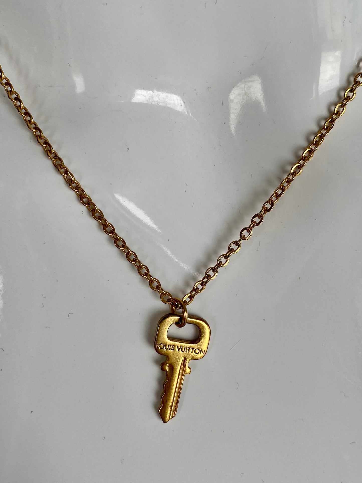 Authentic LOUIS VUITTON Key charm reworked necklace
