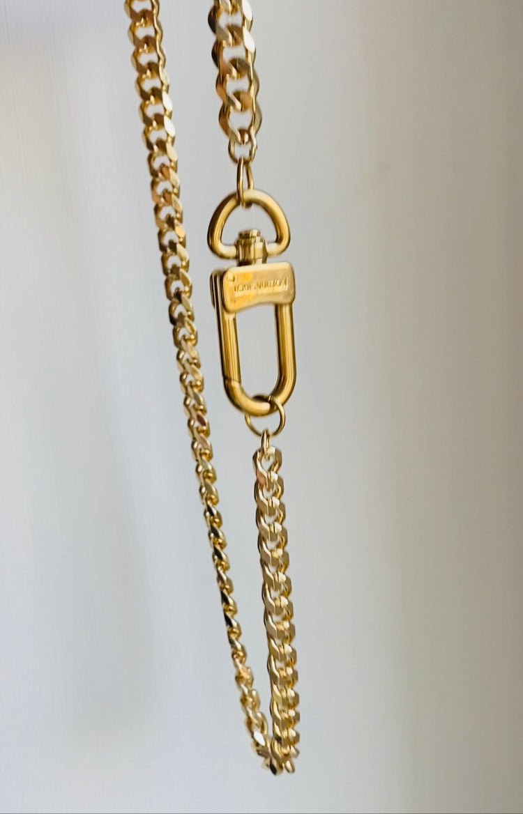 Authentic LOUIS VUITTON vintage lock pendant reworked necklace