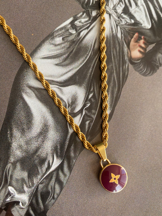 Authentic LOUIS VUITTON Pastilles Berry charm reworked necklace