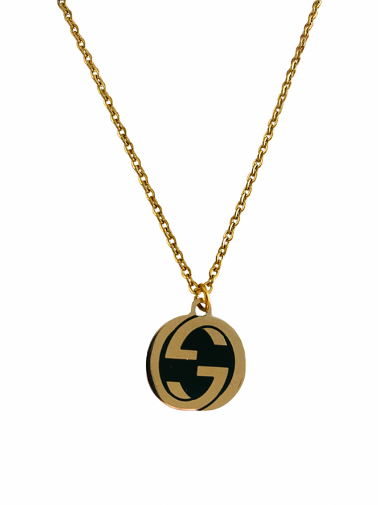 Authentic GUCCI vintage gold GG pendant reworked necklace