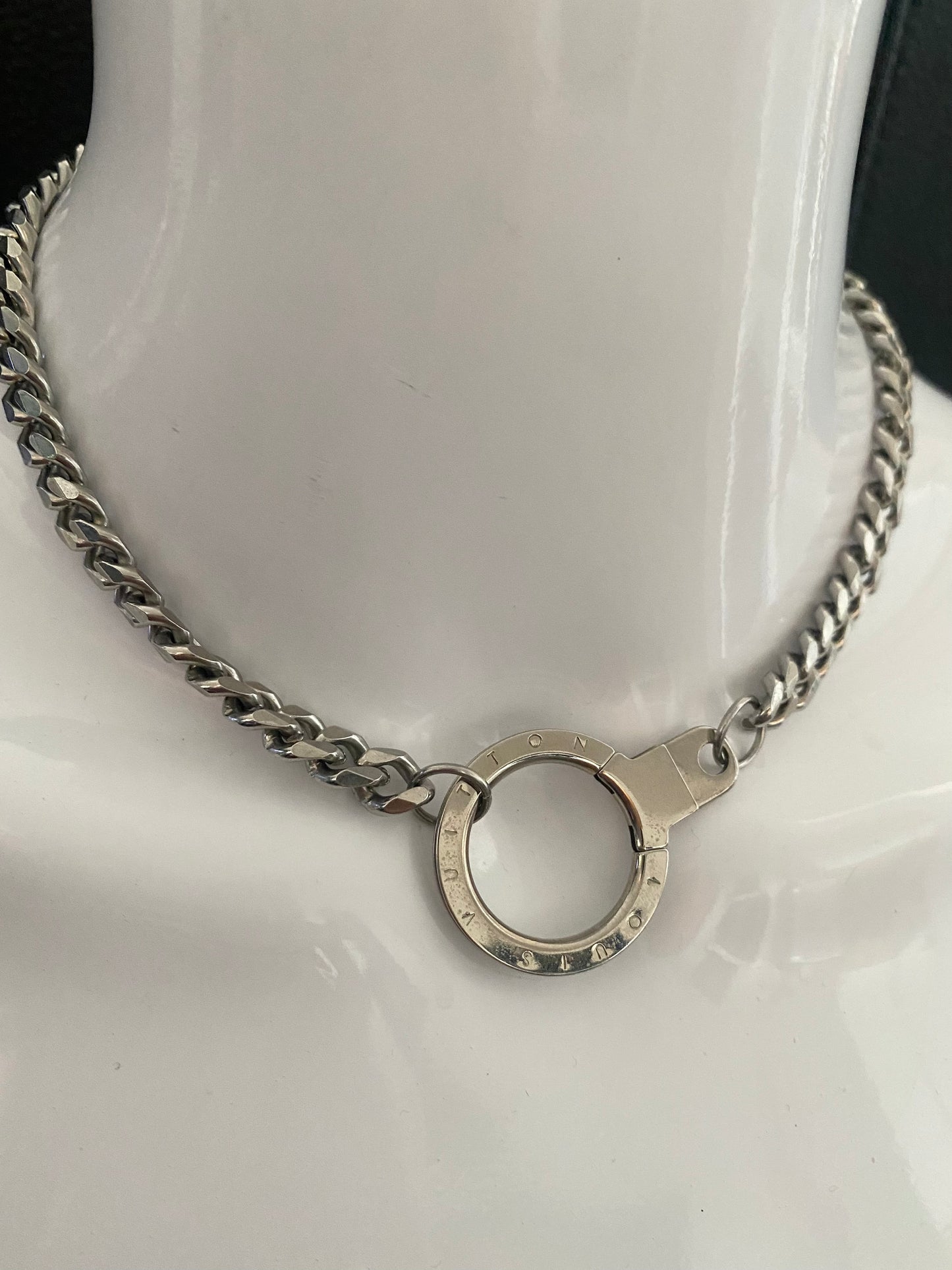 Authentic Louis Vuitton vintage silver pendant reworked necklace