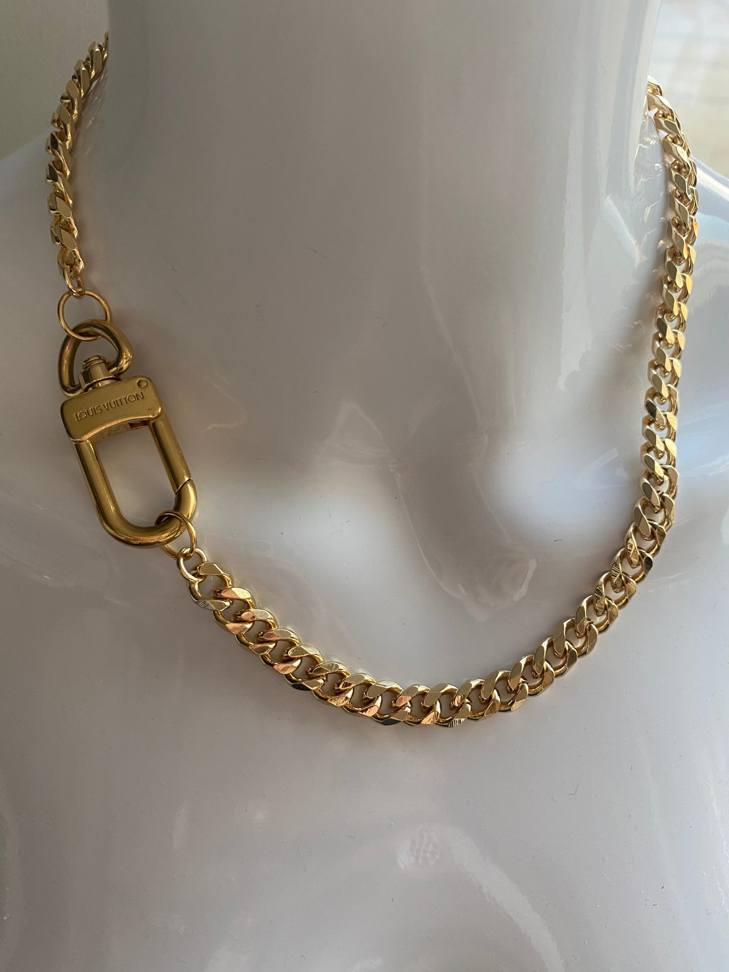 Authentic LOUIS VUITTON vintage lock pendant reworked necklace