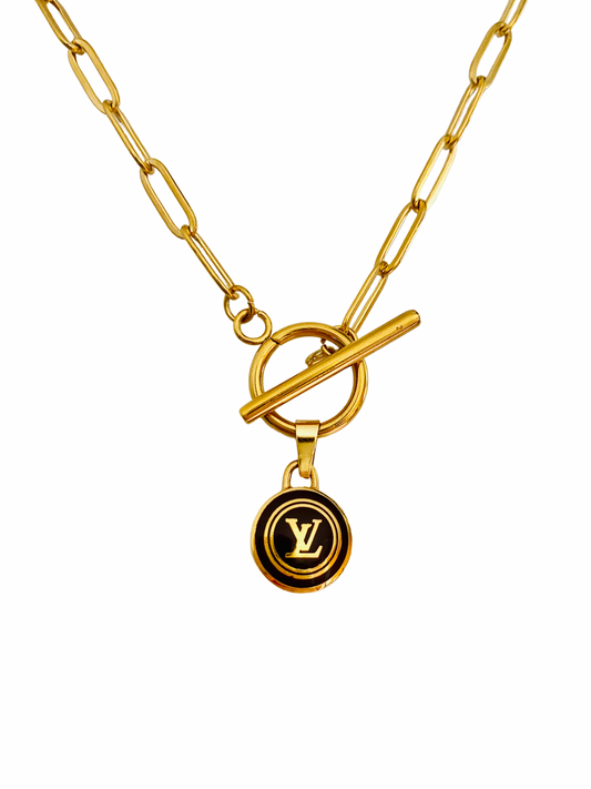 NEW IN Authentic LOUIS VUITTON vintage LV pastilles pendant reworked necklace
