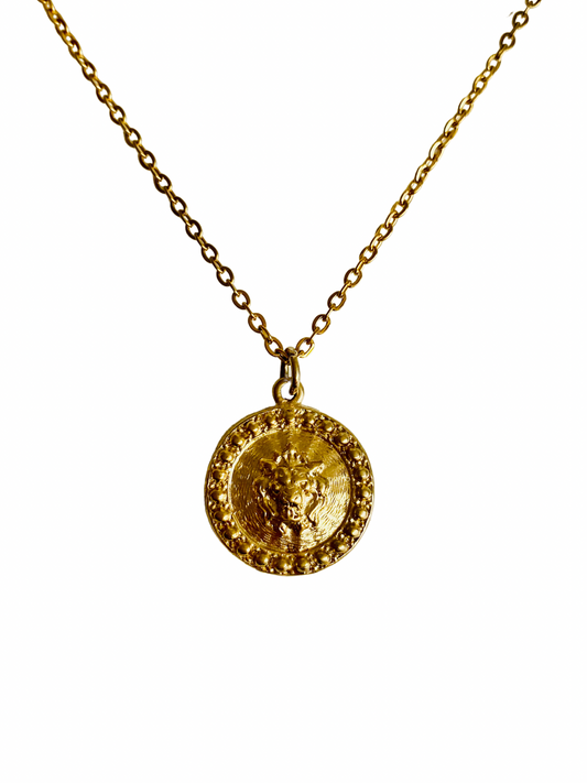 Authentic CHANEL Lion pendant reworked necklace