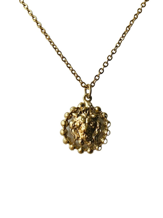 Authentic CHANEL Lion pendant reworked necklace