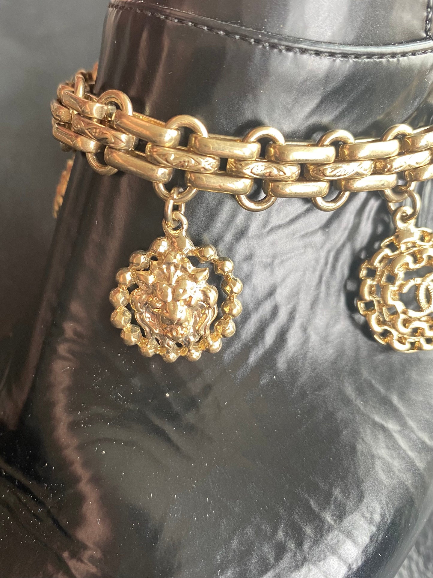 Authentic CHANEL Lion pendant reworked necklace