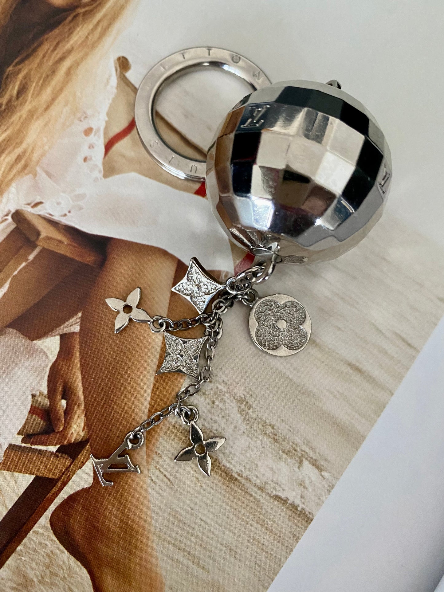 Authentic LOUIS VUITTON vintage gold flower pendant reworked bracelet