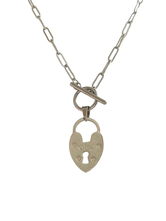 padlock Authentic preloved vintage recycled repurposed reworked unique designer necklace jewellery anti-tarnish Christian DIOR silver non tarnish