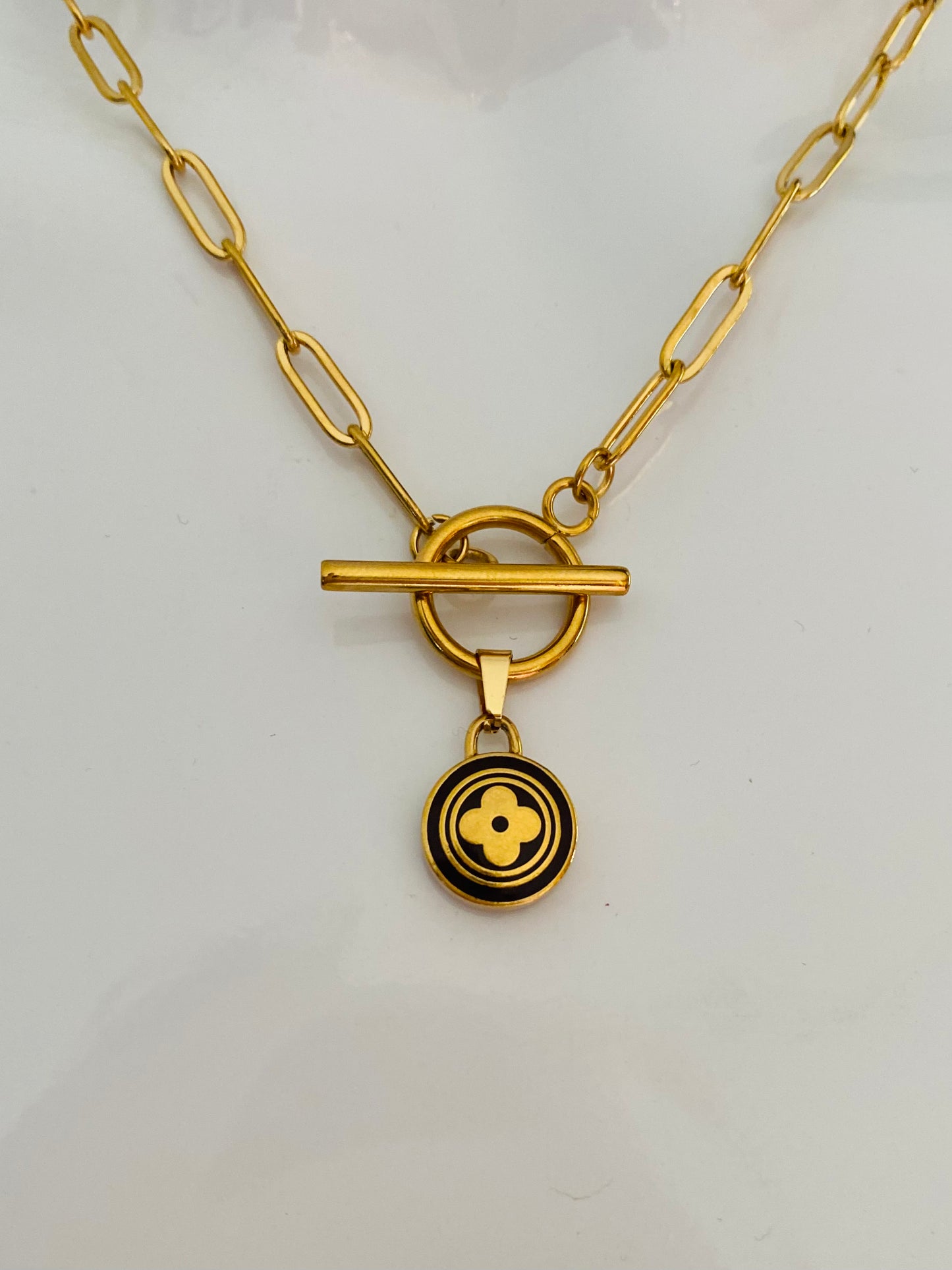 Authentic LOUIS VUITTON Pastilles vintage pendant reworked necklace