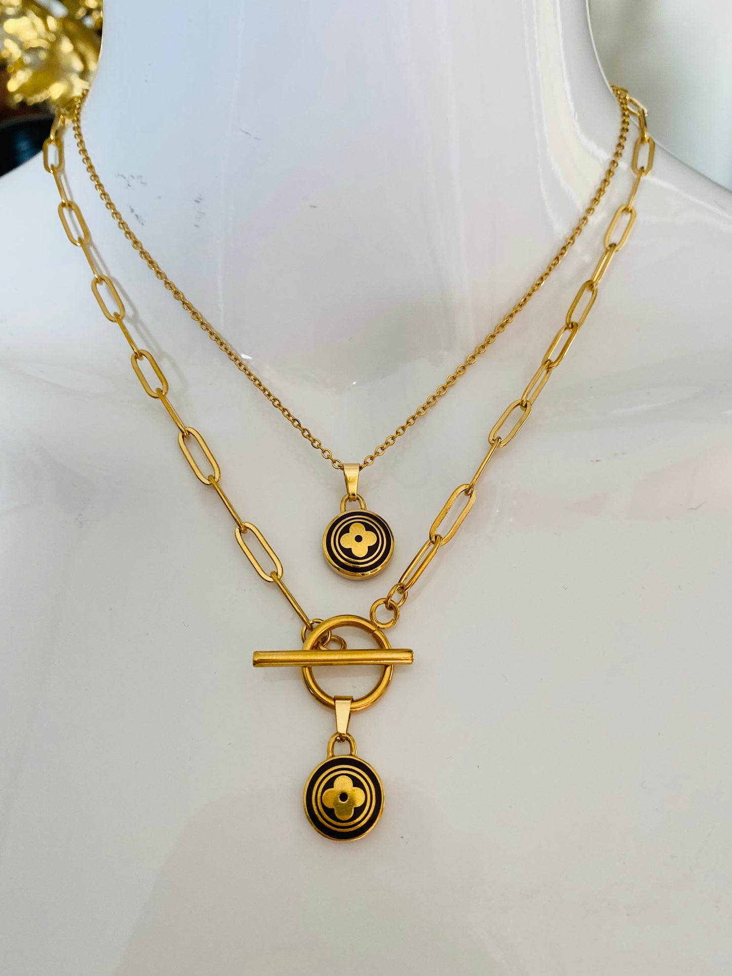 Authentic LOUIS VUITTON Pastilles vintage pendant reworked necklace