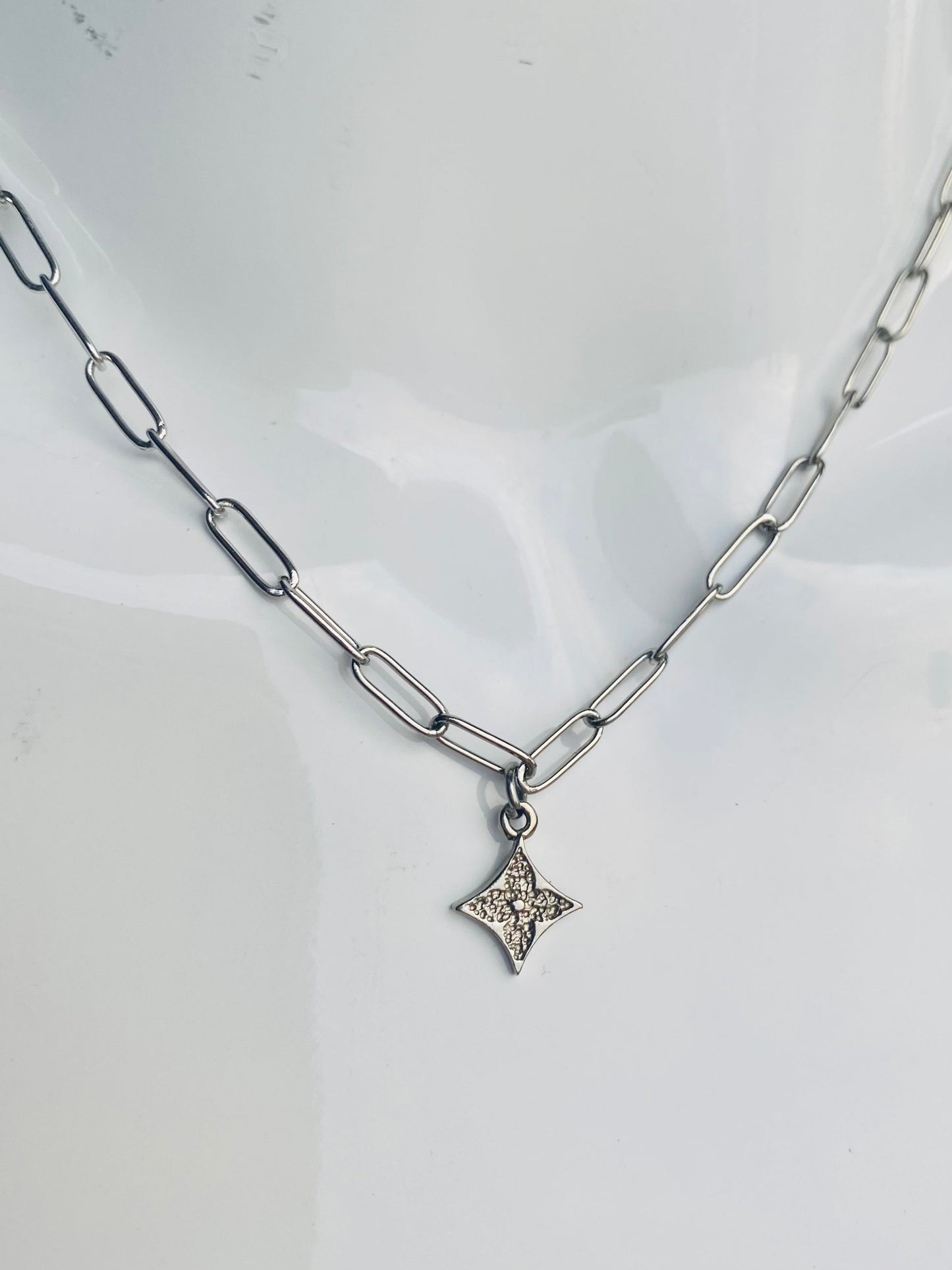 Authentic LOUIS VUITTON vintage silver reworked necklace