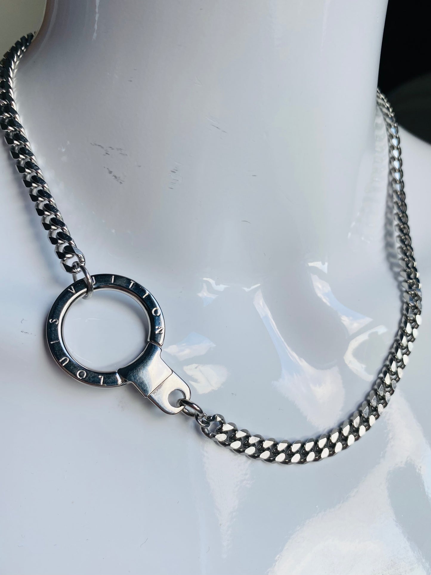 Authentic Louis Vuitton vintage silver pendant reworked necklace