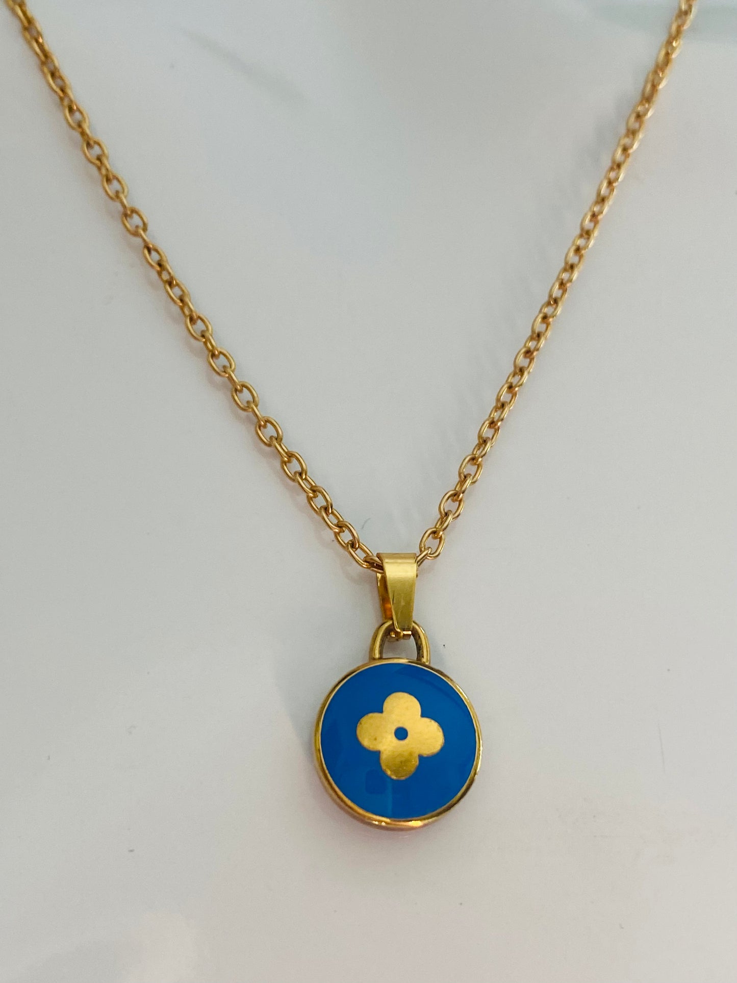 Authentic preloved vintage recycled repurposed reworked unique designer necklace jewellery anti-tarnish Louis vuitton gold