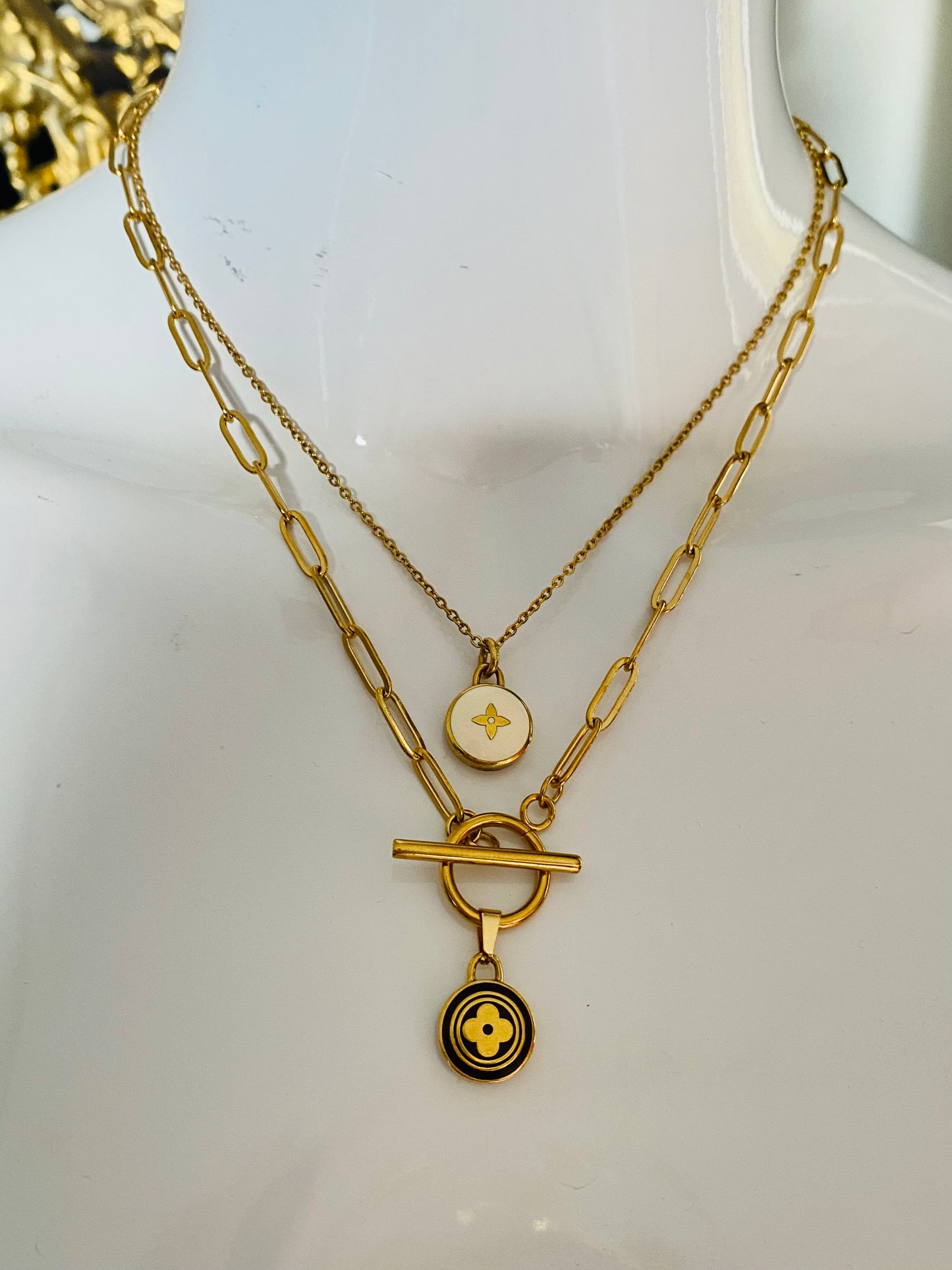 Authentic LOUIS VUITTON Pastilles vintage pendant reworked necklace