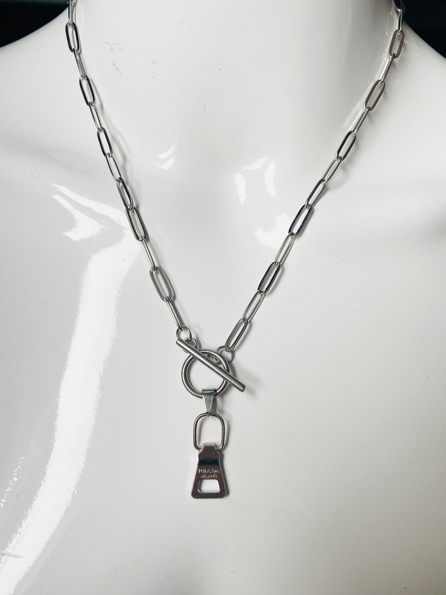 Authentic PRADA pendant reworked necklace