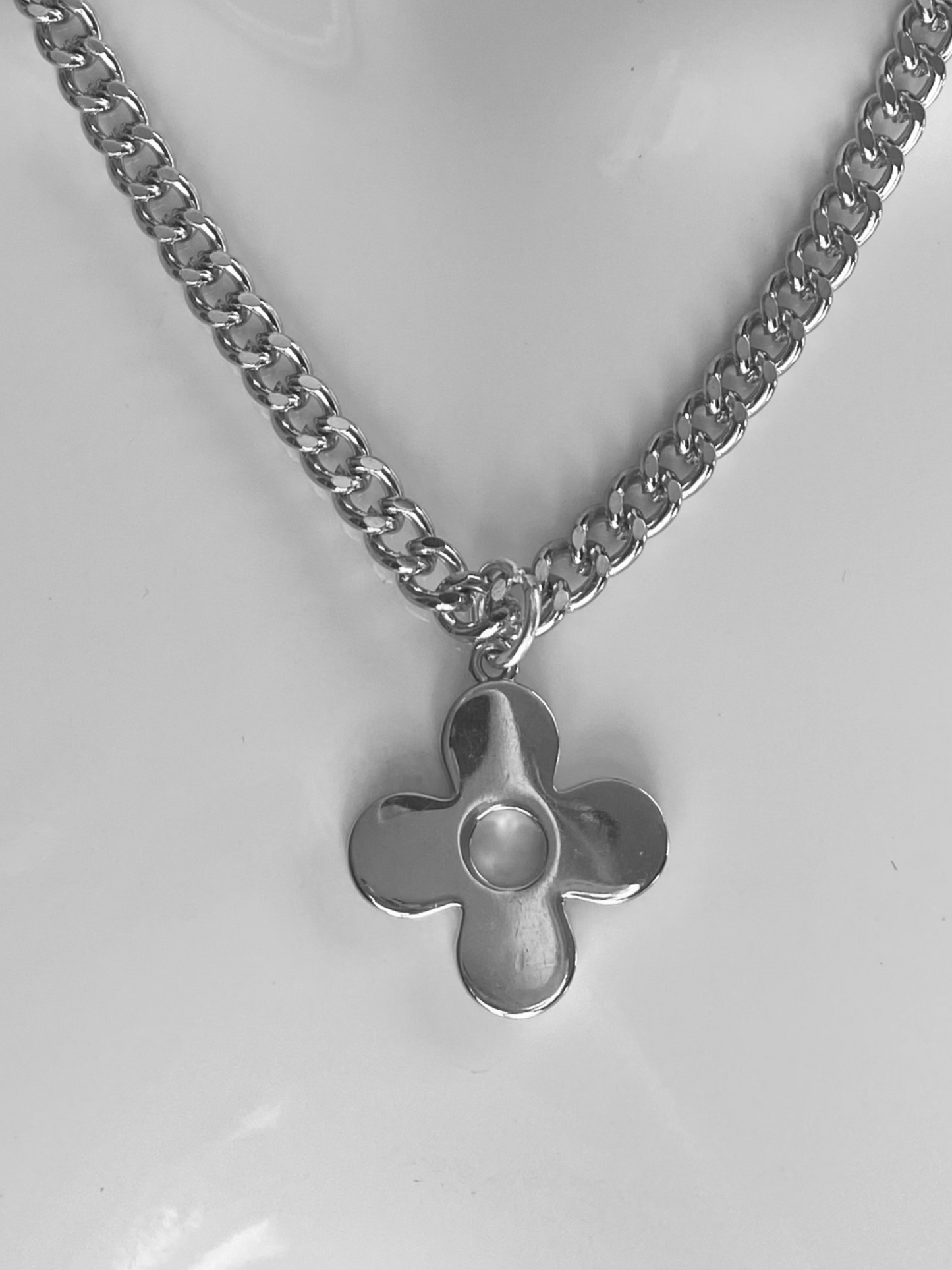 Authentic preloved vintage recycled repurposed reworked unique designer necklace jewellery anti-tarnish Louis vuitton silver