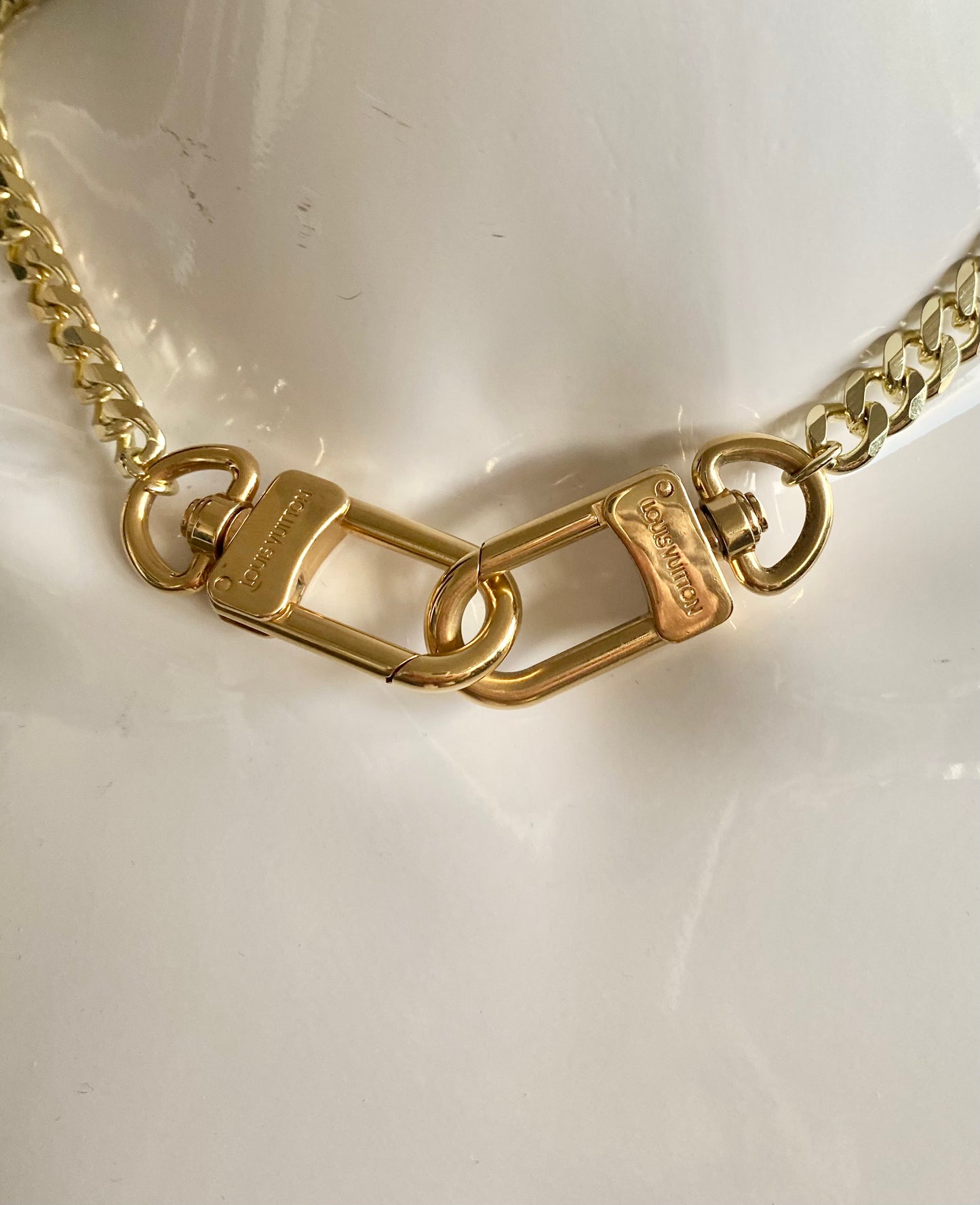 Authentic LOUIS VUITTON vintage lock pendant reworked necklace