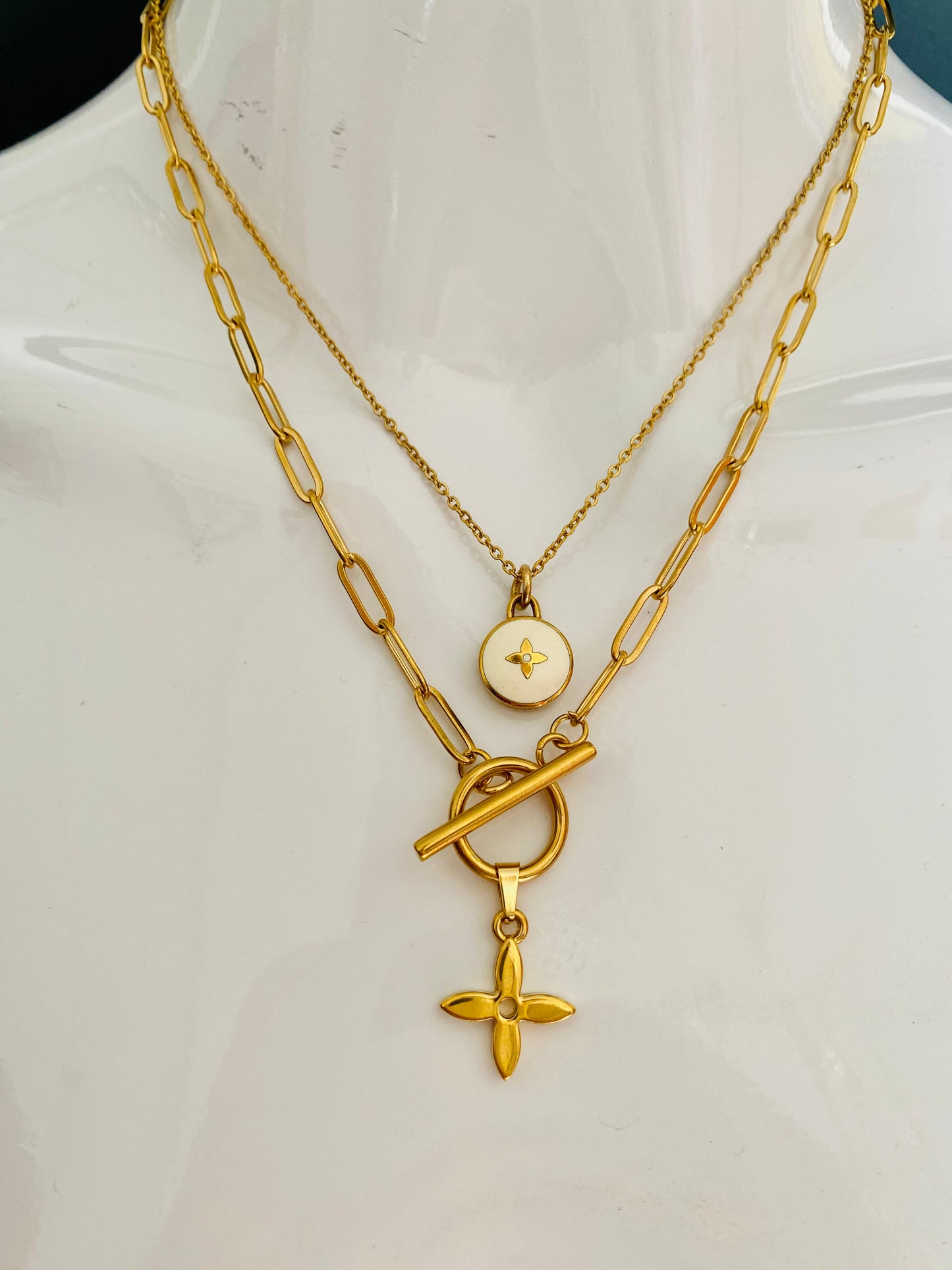 Authentic LOUIS VUITTON Pastilles vintage pendant reworked necklace