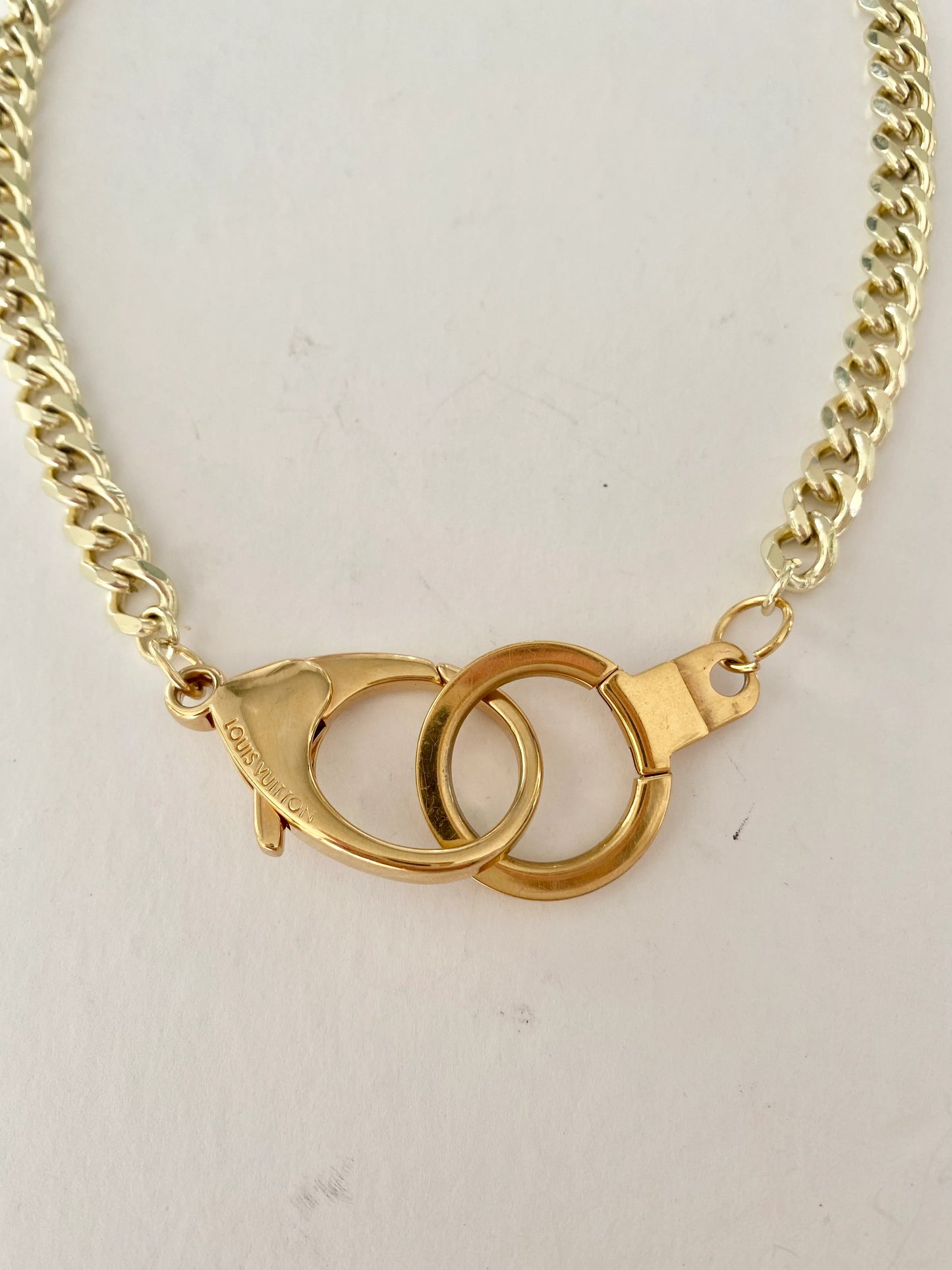 Authentic LOUIS VUITTON vintage lock pendant reworked necklace