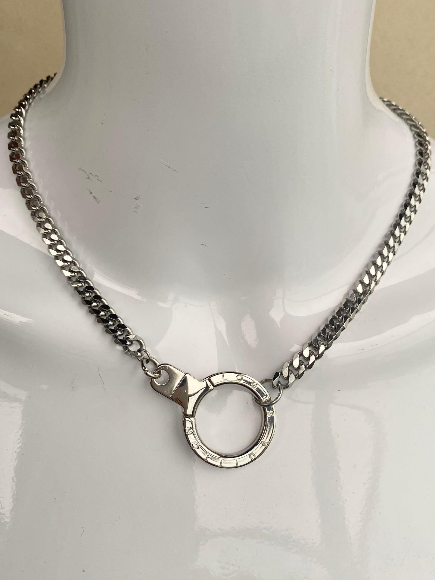 Authentic Louis Vuitton vintage silver pendant reworked necklace