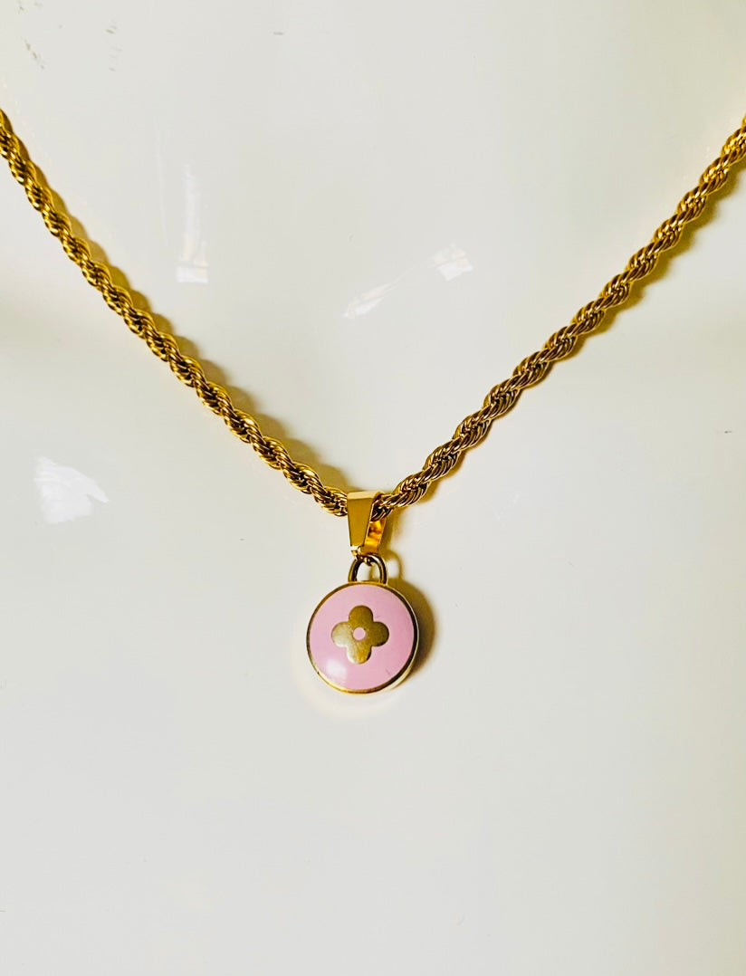 Authentic LOUIS VUITTON Pastilles pendant reworked necklace