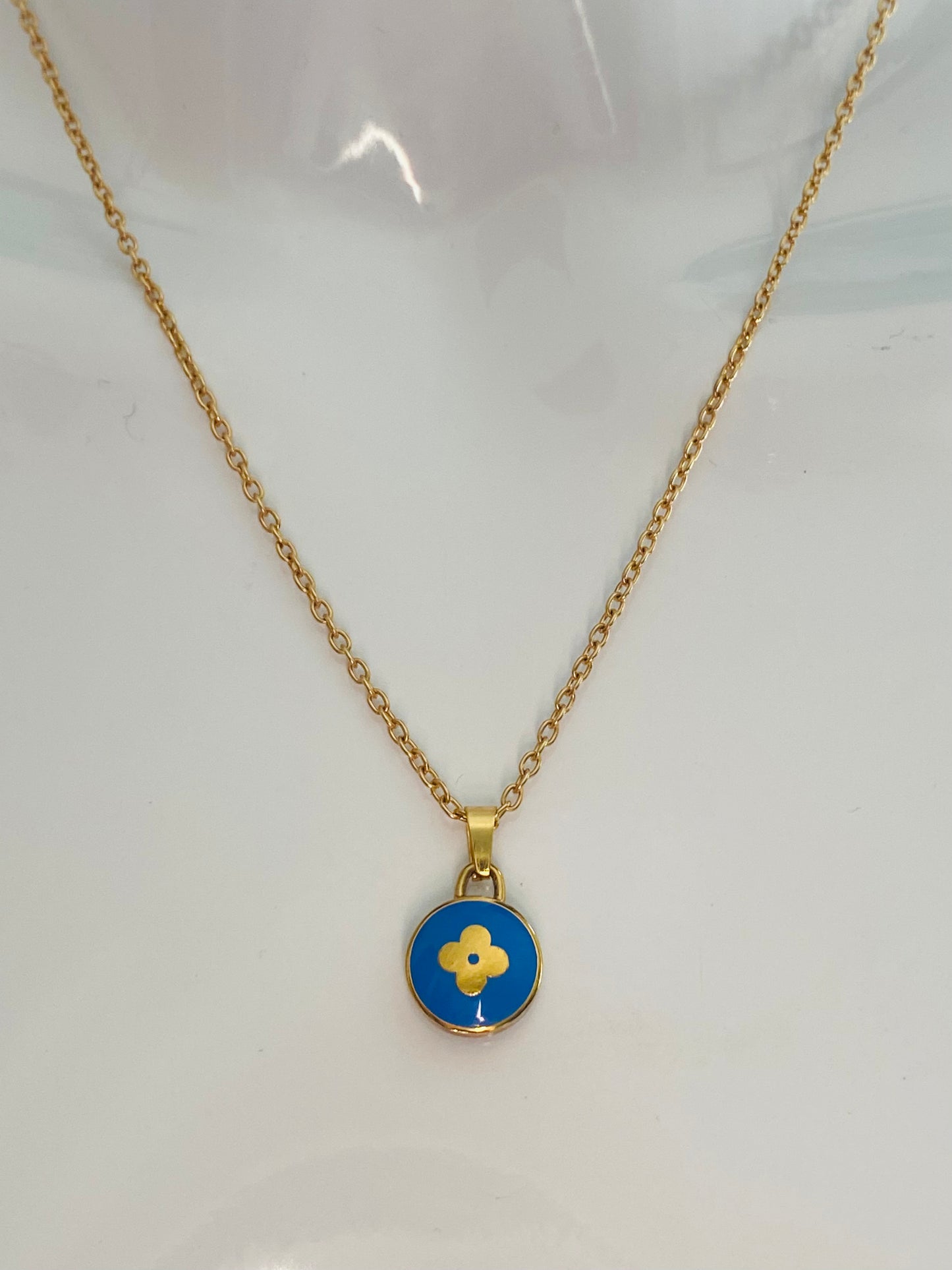 Authentic preloved vintage recycled repurposed reworked unique designer necklace jewellery anti-tarnish Louis vuitton gold