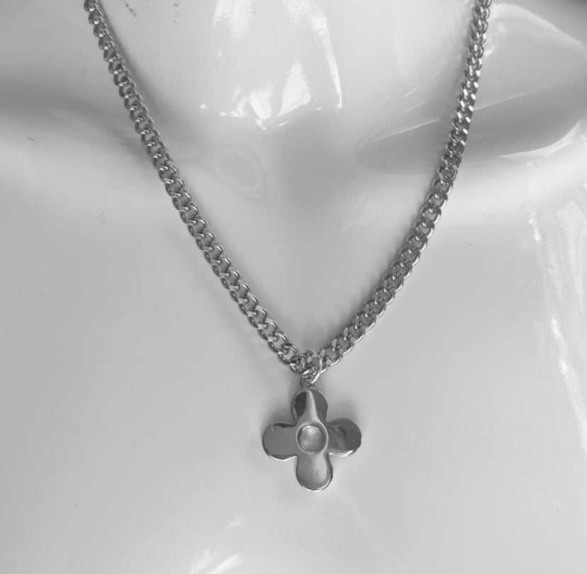 Authentic preloved vintage recycled repurposed reworked unique designer necklace jewellery anti-tarnish Louis vuitton silver