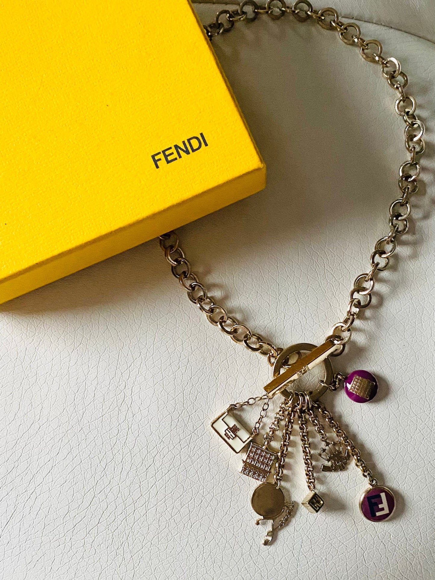 Authentic Fendi vintage pendant reworked necklace