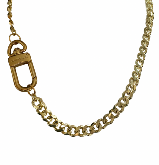 Authentic LOUIS VUITTON vintage LV pendant reworked necklace