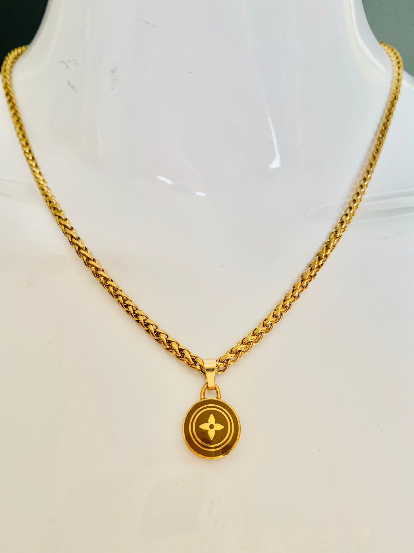 Authentic LOUIS VUITTON Pastilles vintage pendant reworked necklace