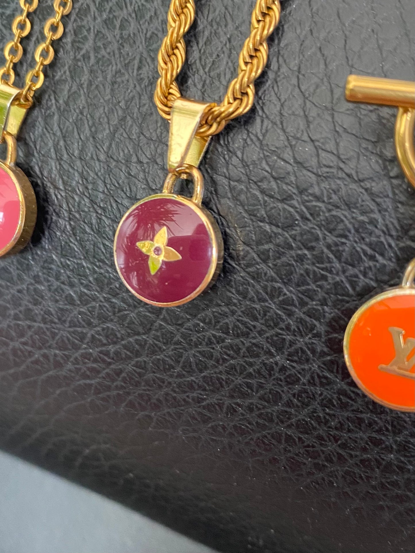 Authentic LOUIS VUITTON Pastilles Berry charm reworked necklace