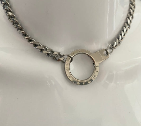 Authentic Louis Vuitton vintage silver pendant reworked necklace