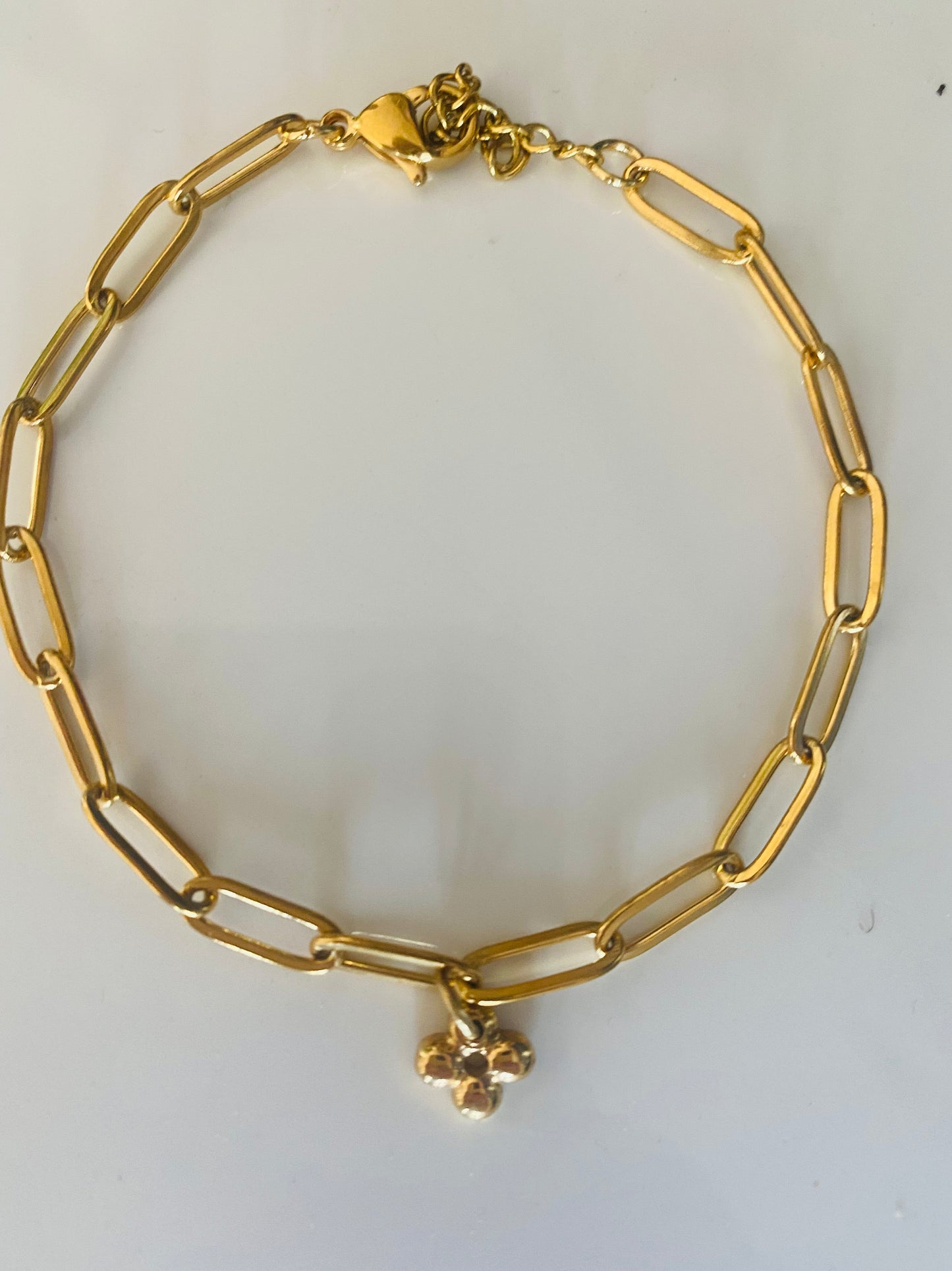 Authentic LOUIS VUITTON vintage silver flower pendant reworked bracelet