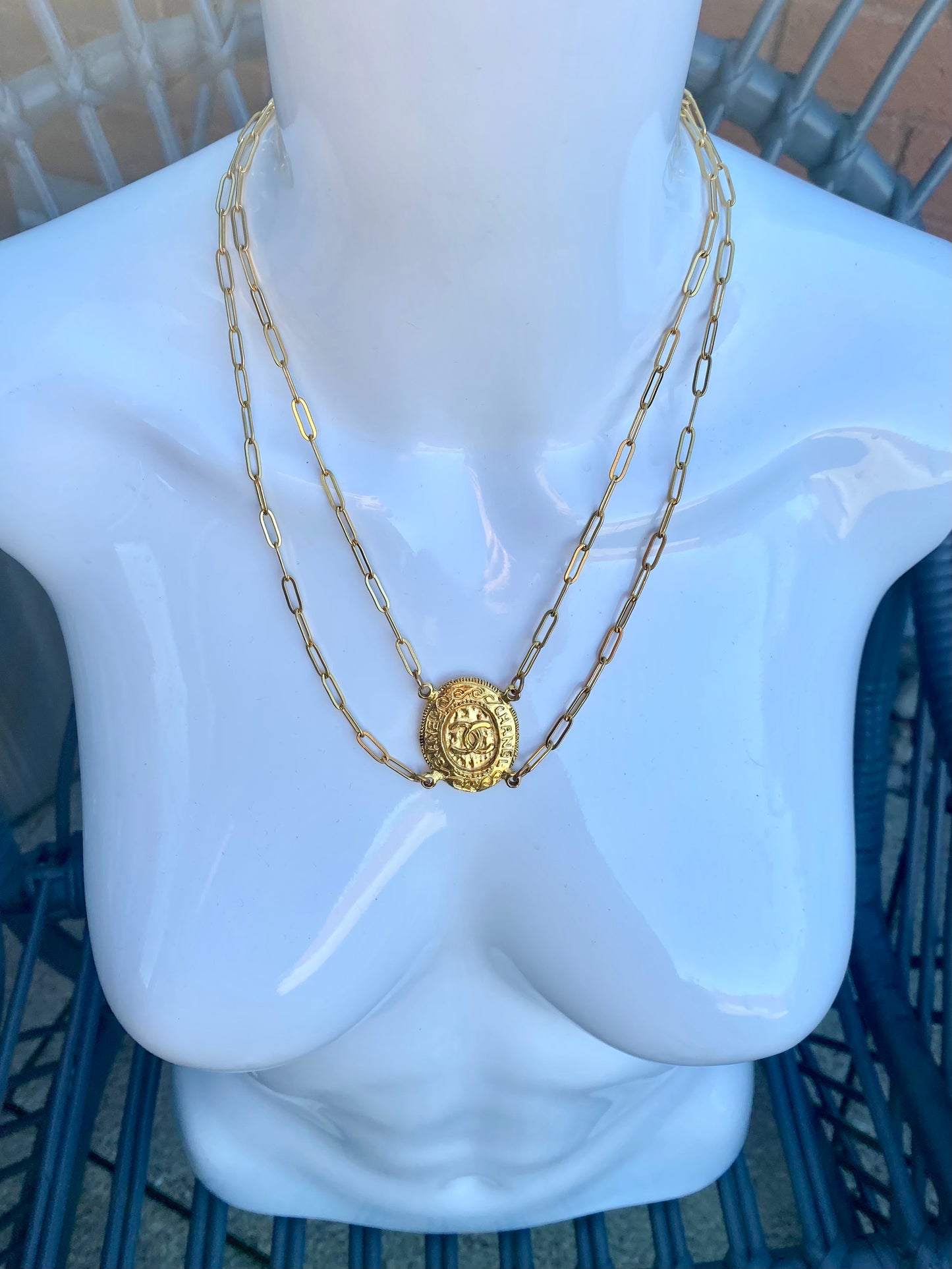 Authentic CHANEL one-one off rare vintage pendant reworked necklace