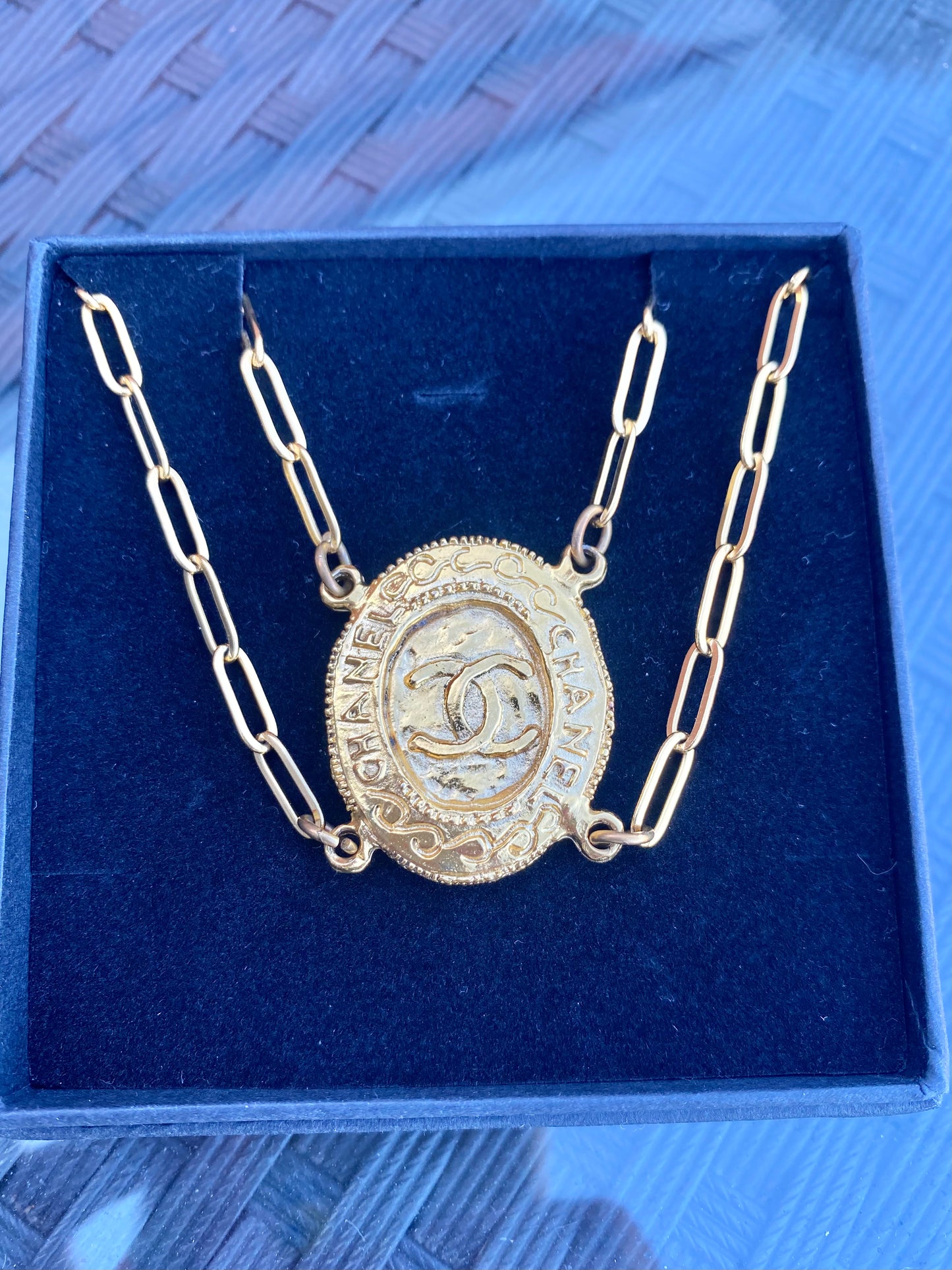 Authentic CHANEL one-one off rare vintage pendant reworked necklace