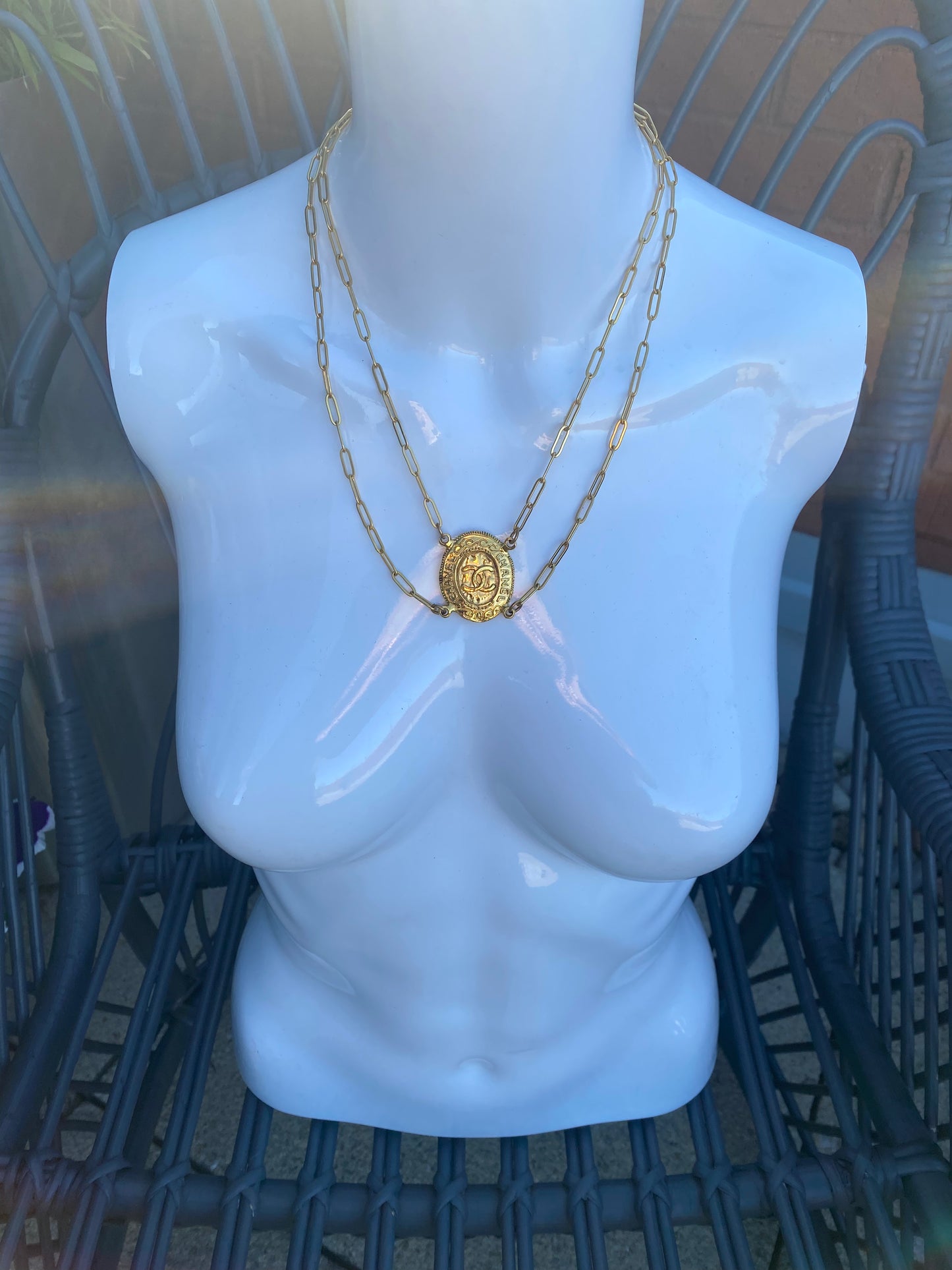 Authentic CHANEL one-one off rare vintage pendant reworked necklace