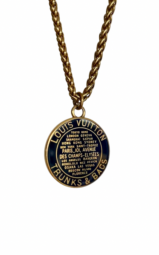 Authentic LOUIS VUITTON vintage pendant reworked necklace